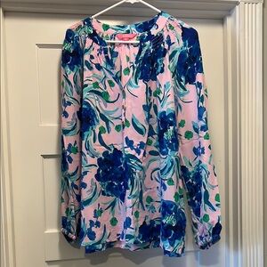 Lilly Pulitzer Blouse Vibrant Floral Top